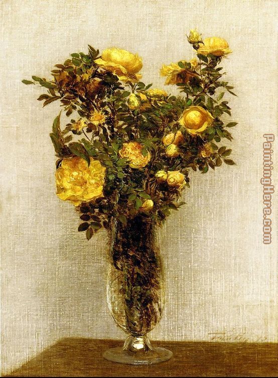 Henri Fantin-Latour Roses Lying on Gold Velvet
